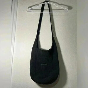 Jackson Mini Small Black Mesh One Strap Should Purse Pockets Cotton and Rayon